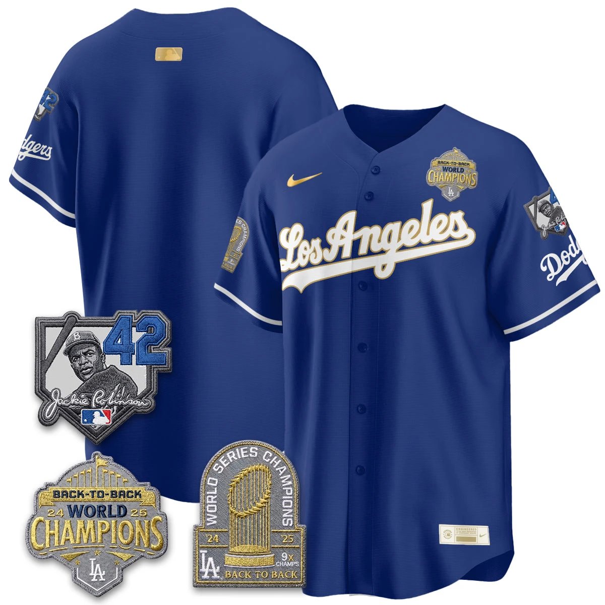 Los Angeles Dodgers 2026 New Era Gold Collection Vapor Limited Jersey - B2B Champs - All Stitched by Los Angeles Dodgers