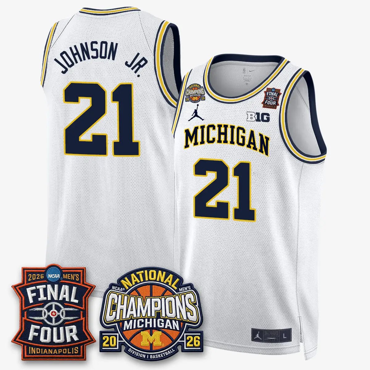 Michigan Wolverines Basketball National Champions Big Text Limited Vapor Jersey - All Stitched by Michigan Wolverines