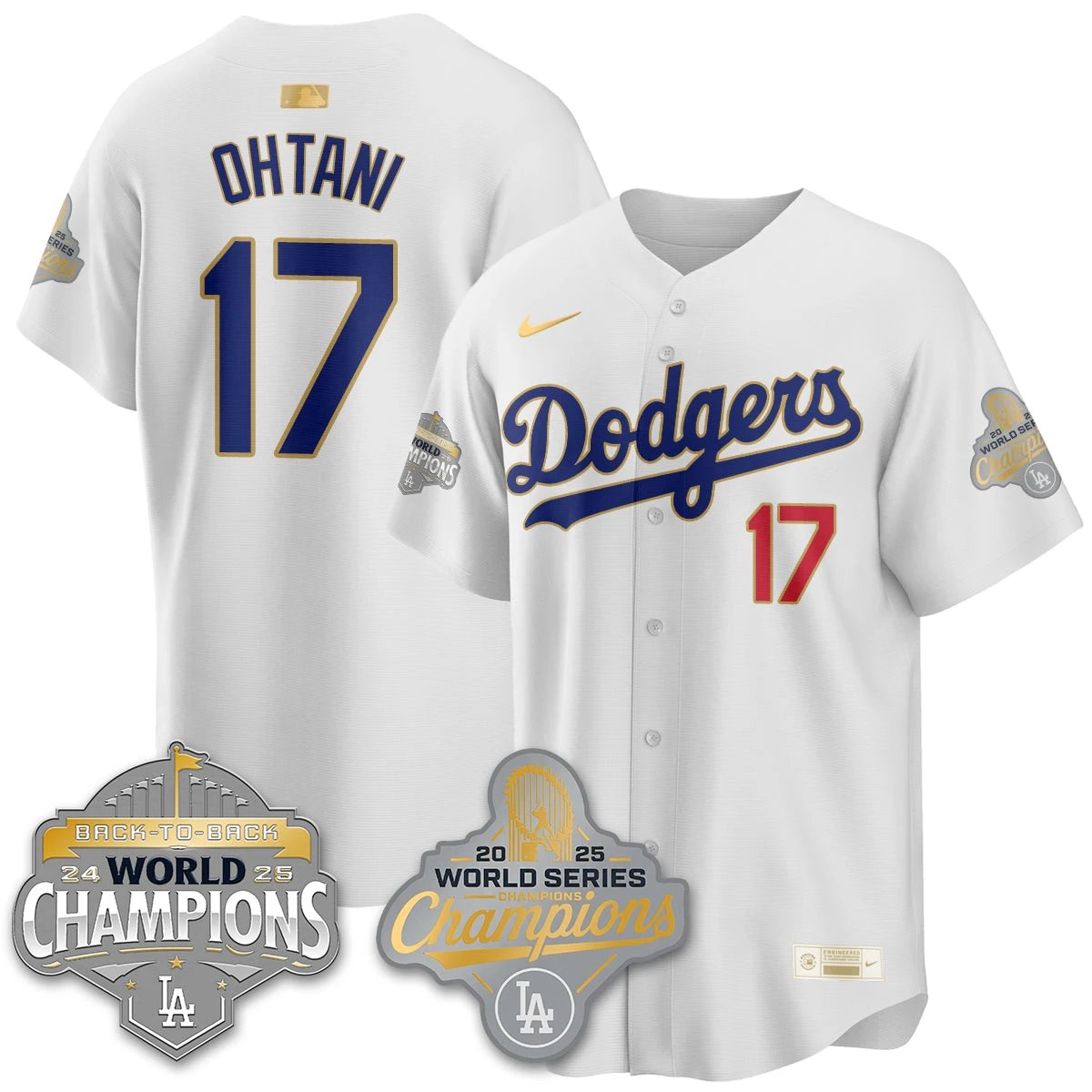 LAD Gold Collection Stadium Vapor Limited Jersey - B2B Champs - All Stitched by Dodgers