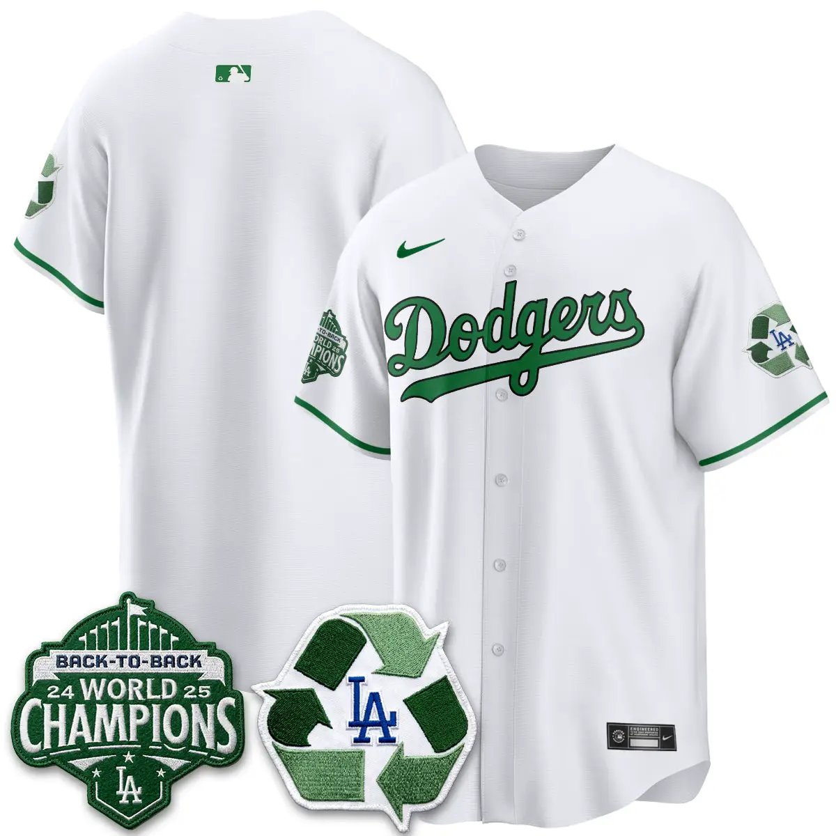 LAD Happy Earth Day Vapor Jersey -All Stitched by Los Angeles Dodgers