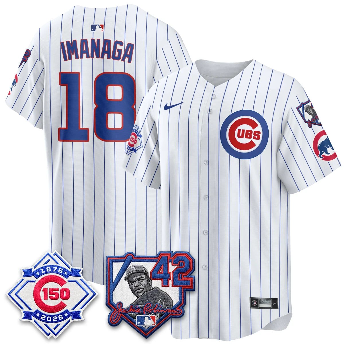 Chicago Cubs 150th Anniversary & Jackie Robinson Day Patch Vapor Premier Limited Jersey - All Stitched by Chicago Cubs