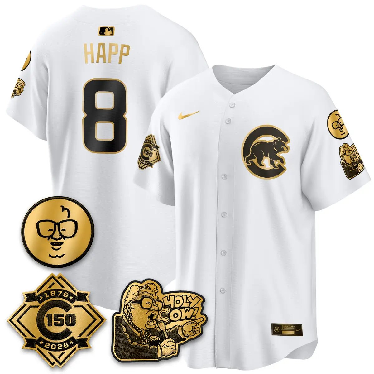 CHC 150th Anniversary Harry Caray Holy Cow Vapor Premier Limited Jersey - All Stitched V3 by Chicago Cubs
