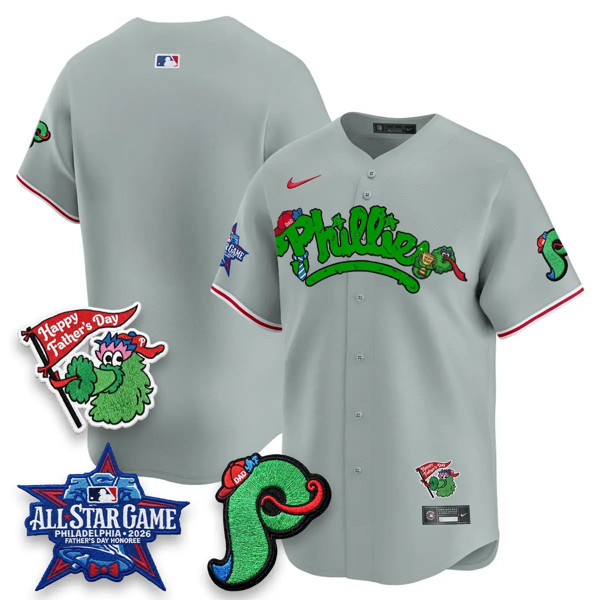 PHI Happy Father's Day Vapor Jersey - Stitched by Philadelphia Phillies