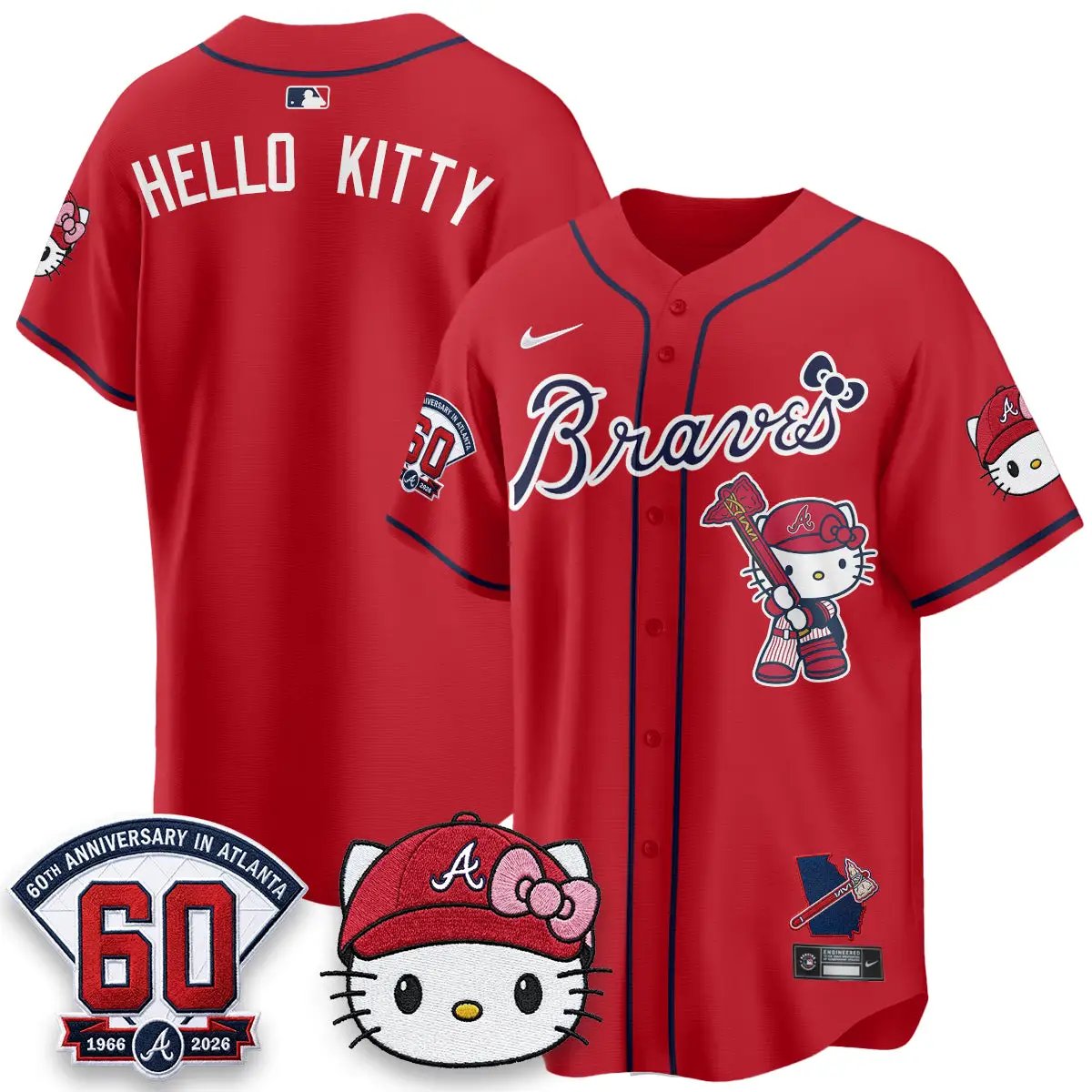 Atlanta Braves x Meow KT 2026 Vapor Limited Jersey - All Stitched by Atlanta Braves