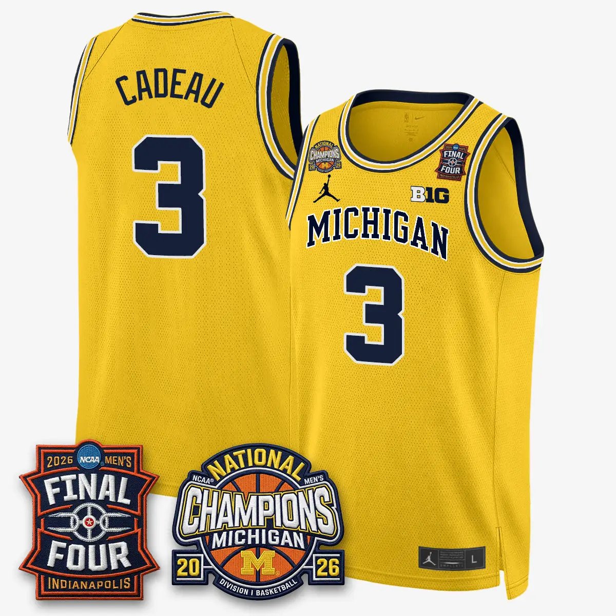 Michigan Wolverines Basketball National Champions Big Text Limited Vapor Jersey - All Stitched by Michigan Wolverines
