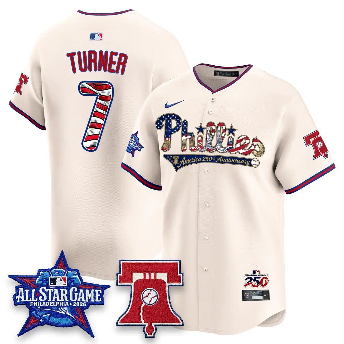 PHI 2026 Independence Day USA Vapor Limited Jersey - Stitched (4) by Philadelphia Phillies