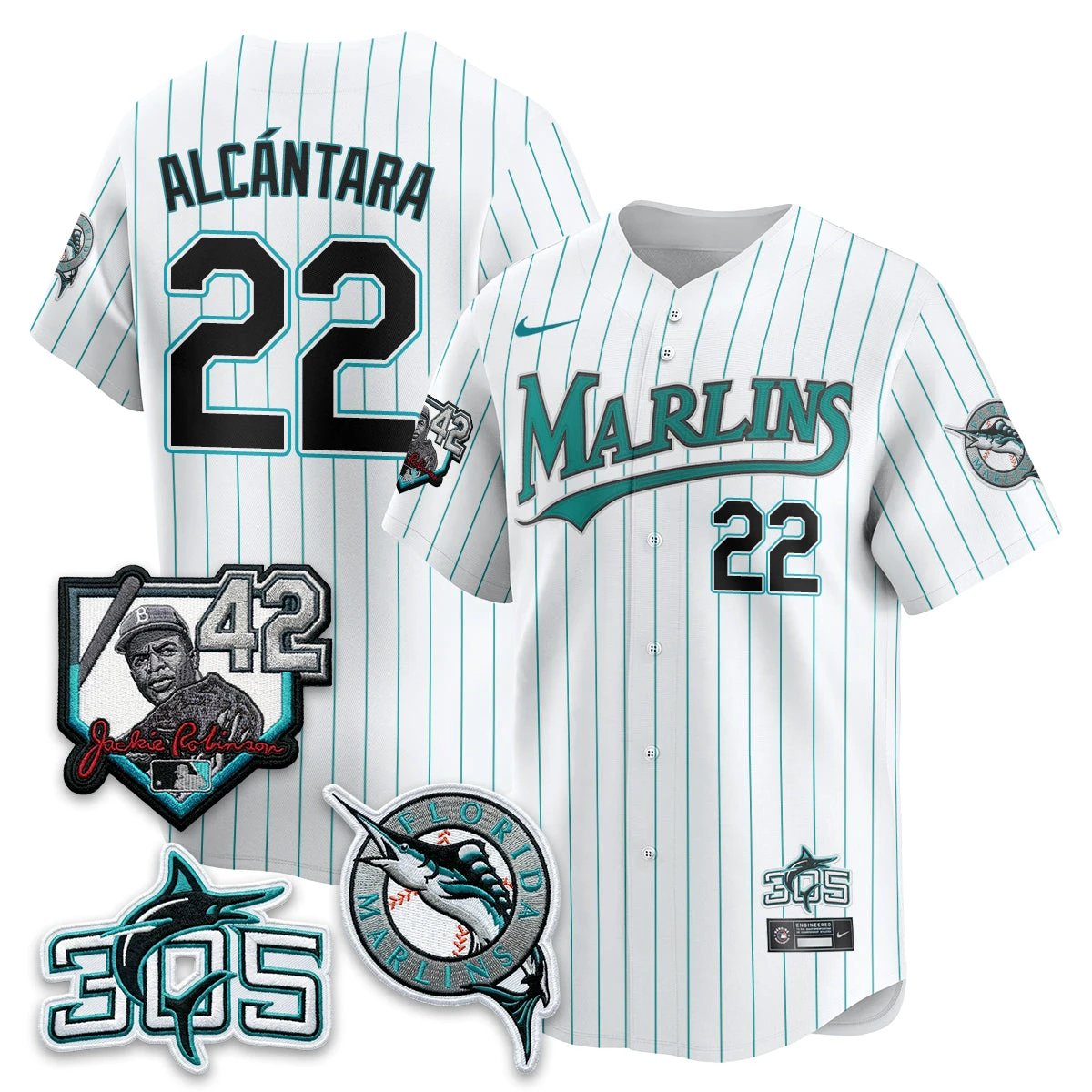 MIA 2026 Throwback Jackie Robinson New Era Vapor Limited Jersey - All Stitched by Miami Marlins