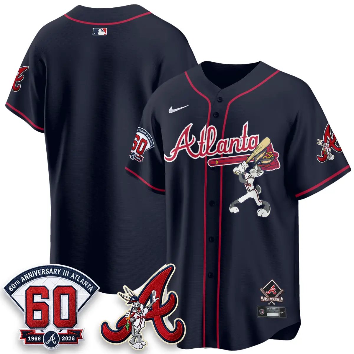 ATL x Bunny Vapor Premier Limited Jersey - Stitched by Atlanta Braves