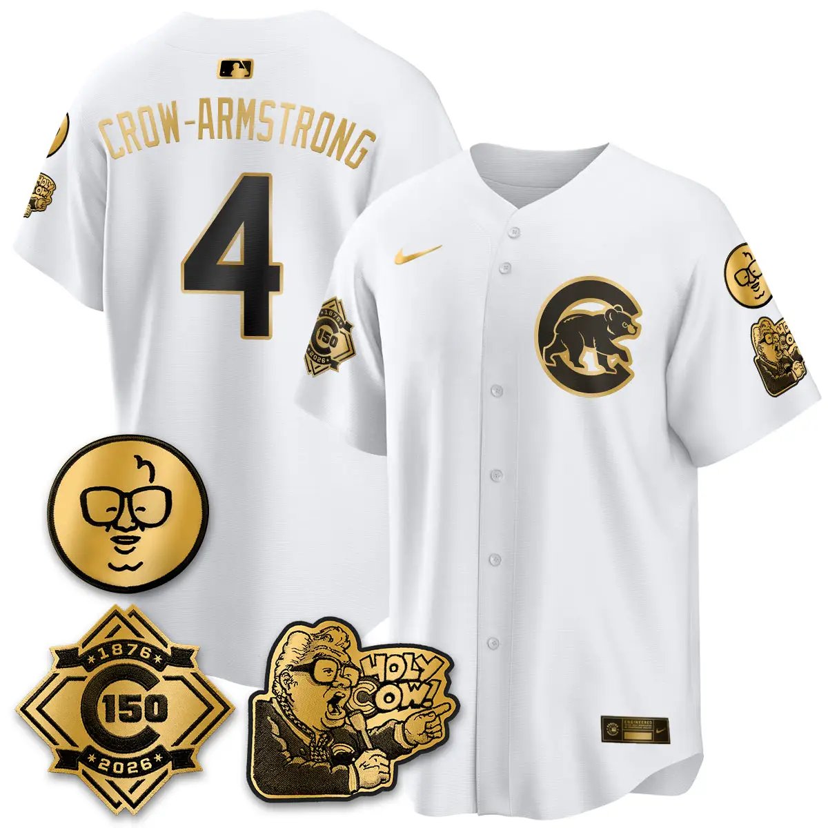 CHC 150th Anniversary Harry Caray Holy Cow Vapor Premier Limited Jersey - All Stitched V3 by Chicago Cubs
