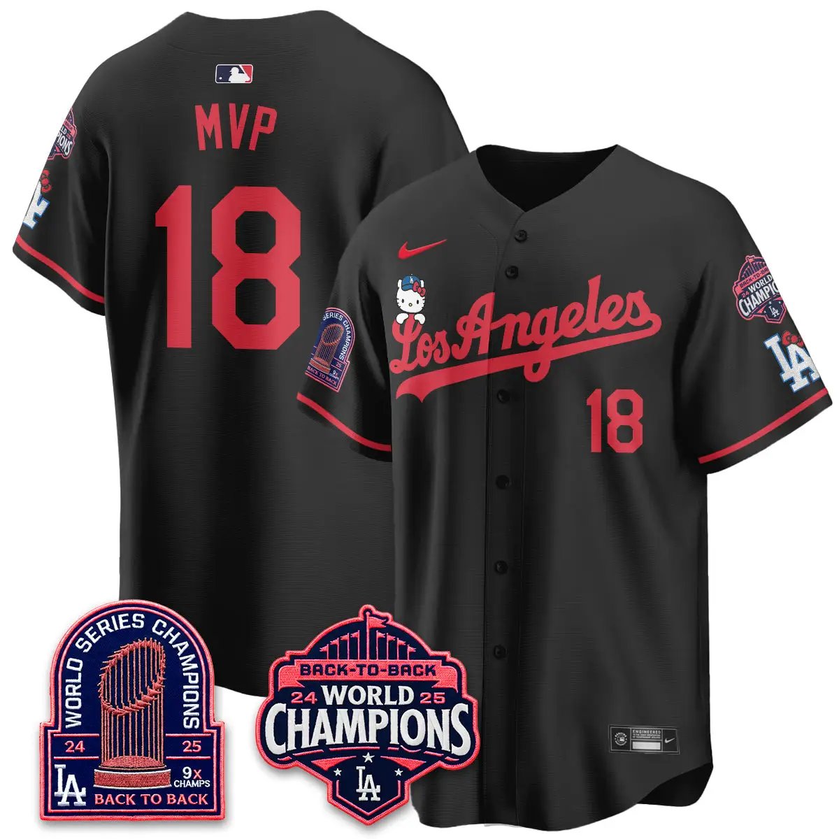 LAD x Hello Kitty Night 2026 Vapor Jersey - All Stitched - V2 by Los Angeles Dodgers