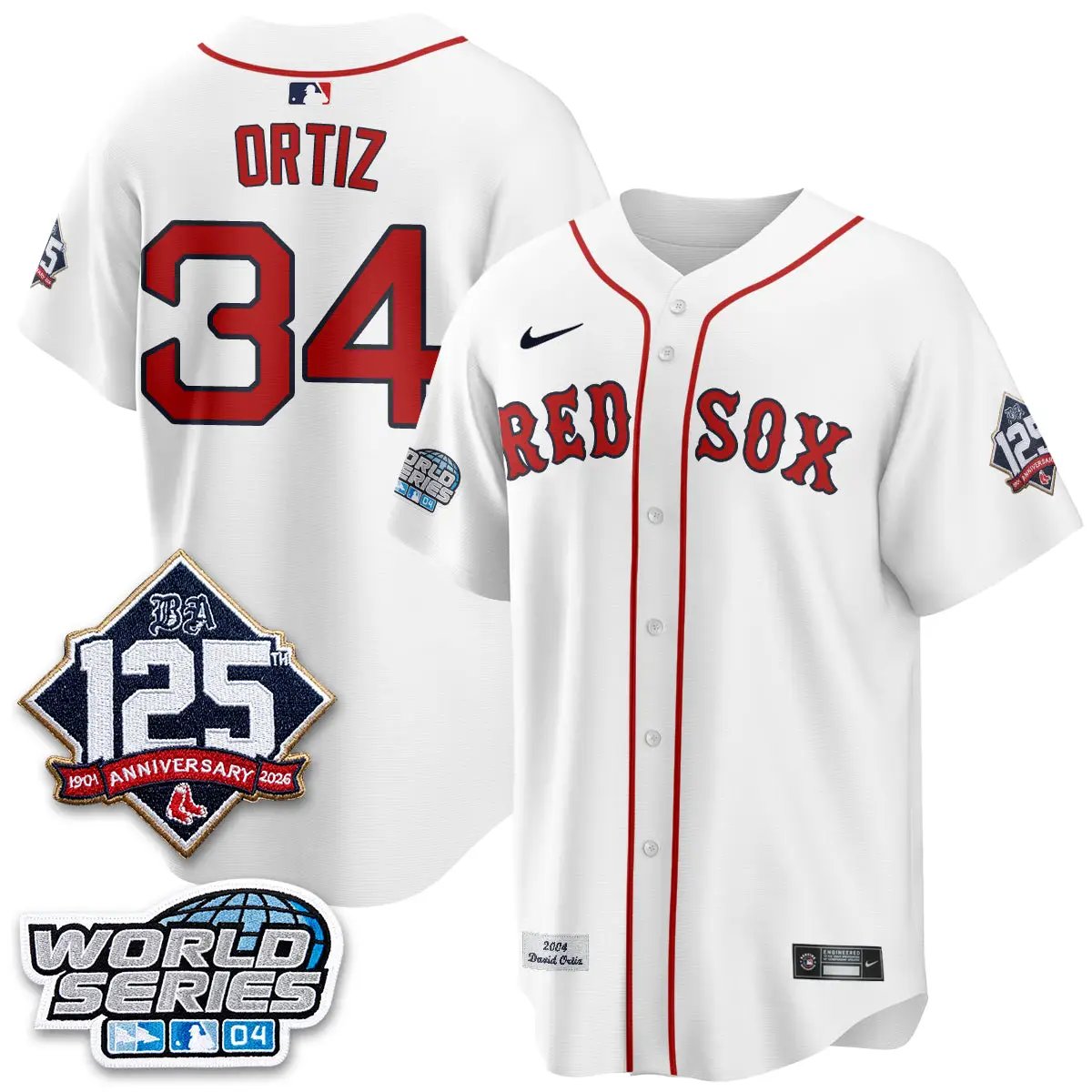 BOS Throwback 2004 Vapor Jersey - Stitched by Boston Red Sox