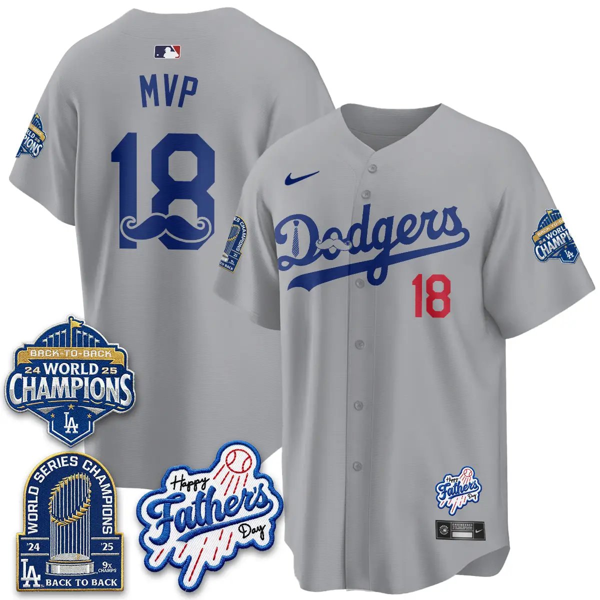 LAD Happy Father's Day 2026 Jersey - Stitched by Los Angeles Dodgers