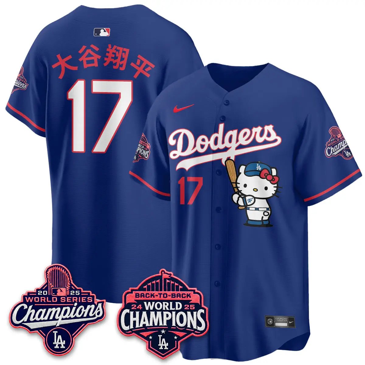 LAD x Hello Kitty Night 2026 Vapor Jersey - All Stitched by Los Angeles Dodgers