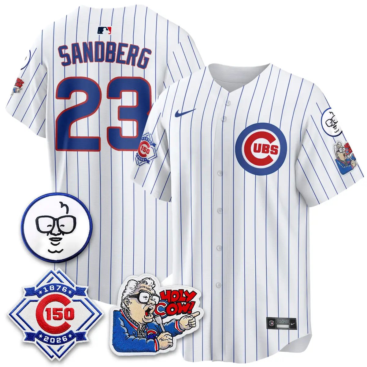 Chicago Cubs 150th Anniversary Harry Caray Holy Cow Vapor Premier Limited Jersey - All Stitched V2 by Chicago Cubs