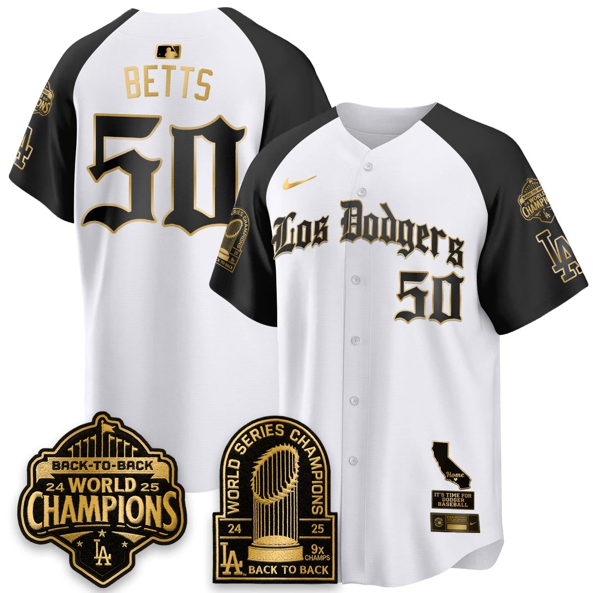 Los Angeles Dodgers World Series Champions Vapor Premier Limited Gothic Edition Jersey - All Stitched by Los Angeles Dodgers