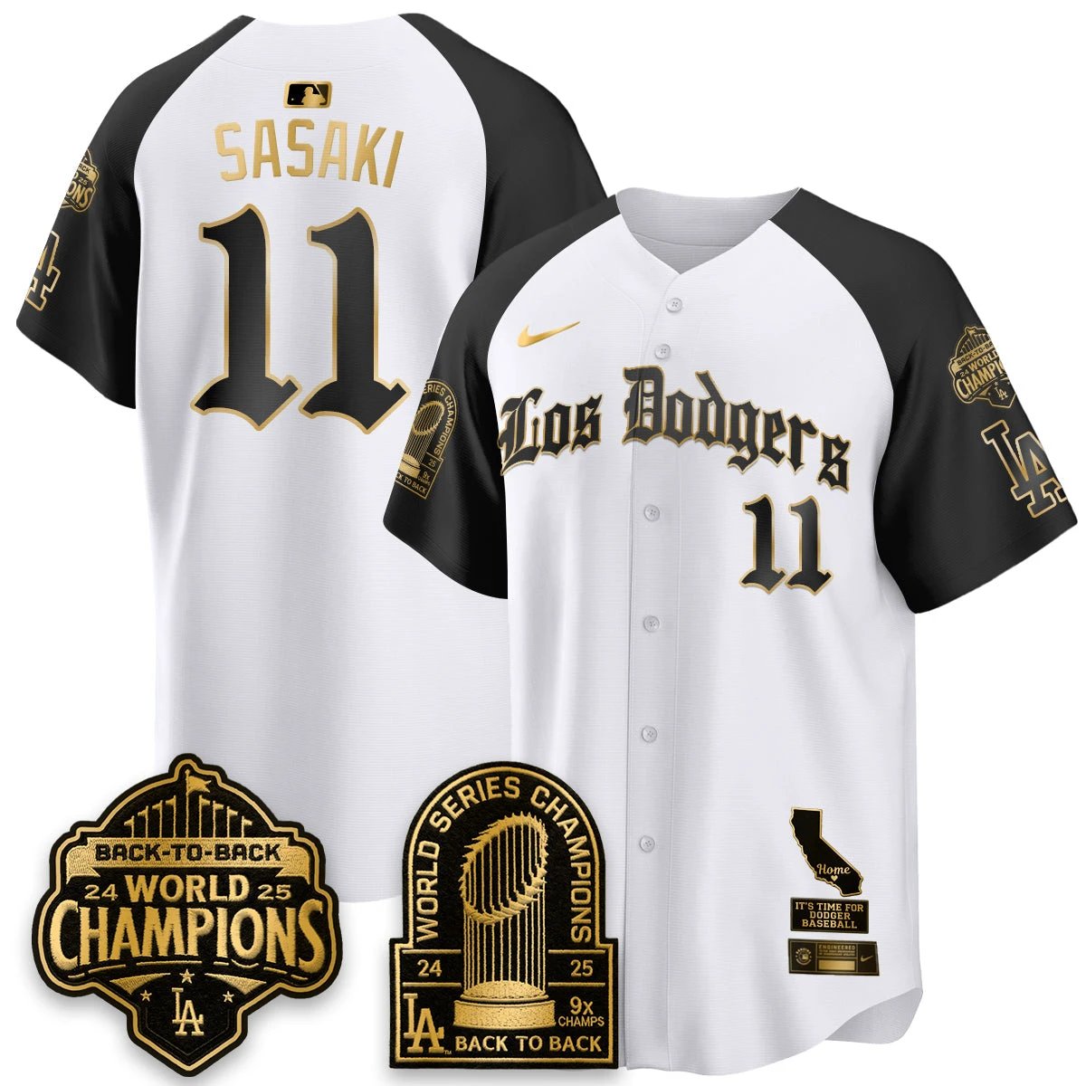 Los Angeles Dodgers World Series Champions Vapor Premier Limited Gothic Edition Jersey - All Stitched by Los Angeles Dodgers