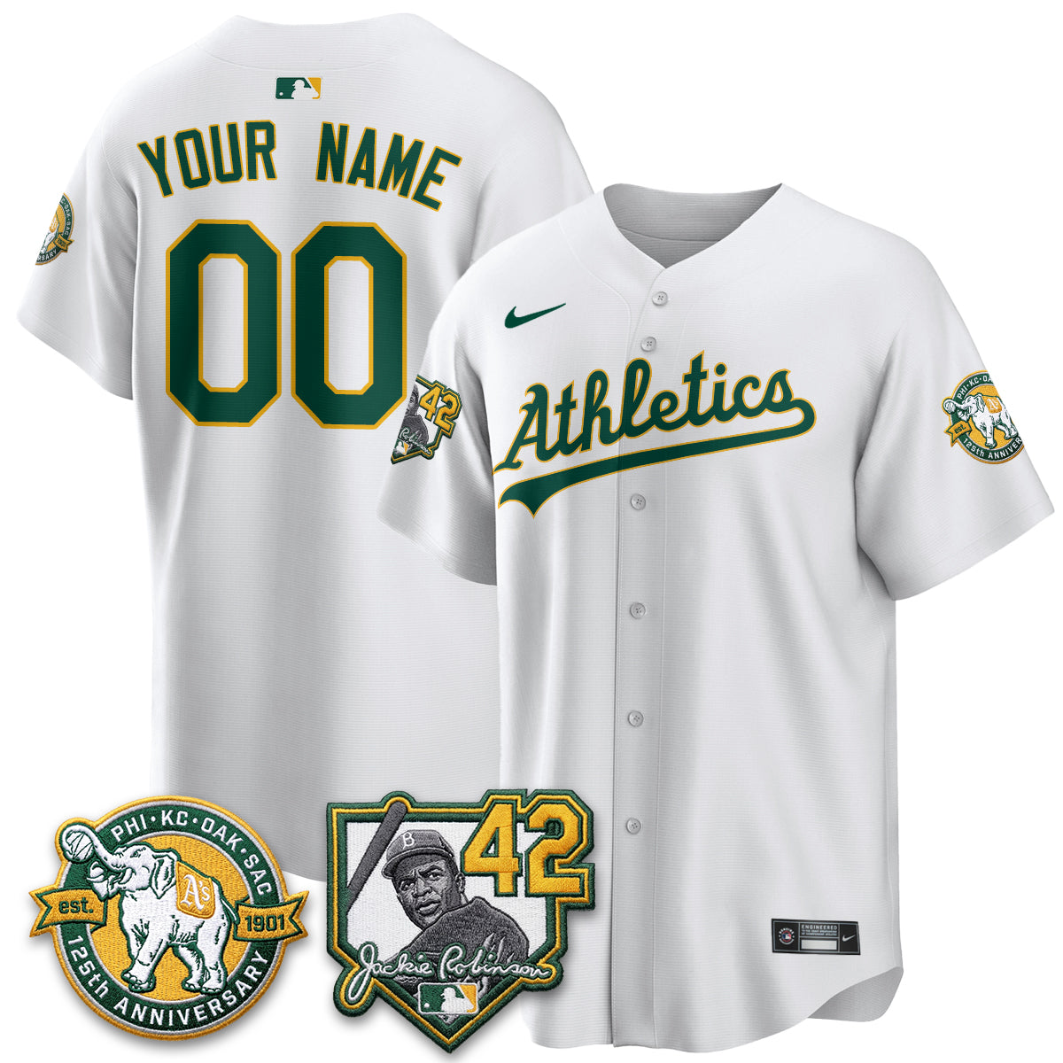 Oakland Athletics 2026 Jackie Robinson Day - Celebrating 125 Years Limited Custom Vapor Jersey - All Stitched by Oakland Athletics