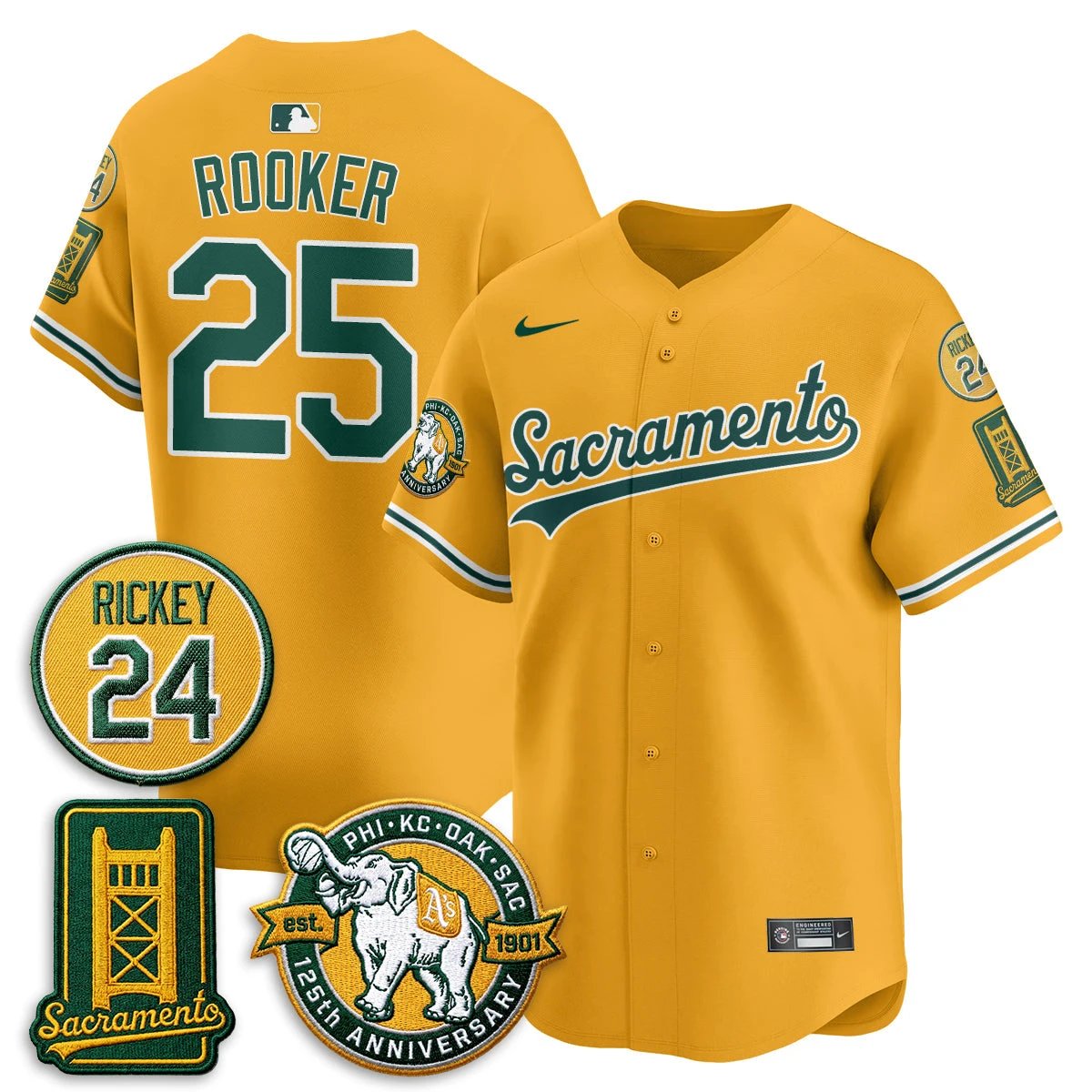 Oakland Athletics 2026 Alternate Sacramento - Celebrating 125 Years - Limited Vapor Jersey - All Stitched by Oakland Athletics