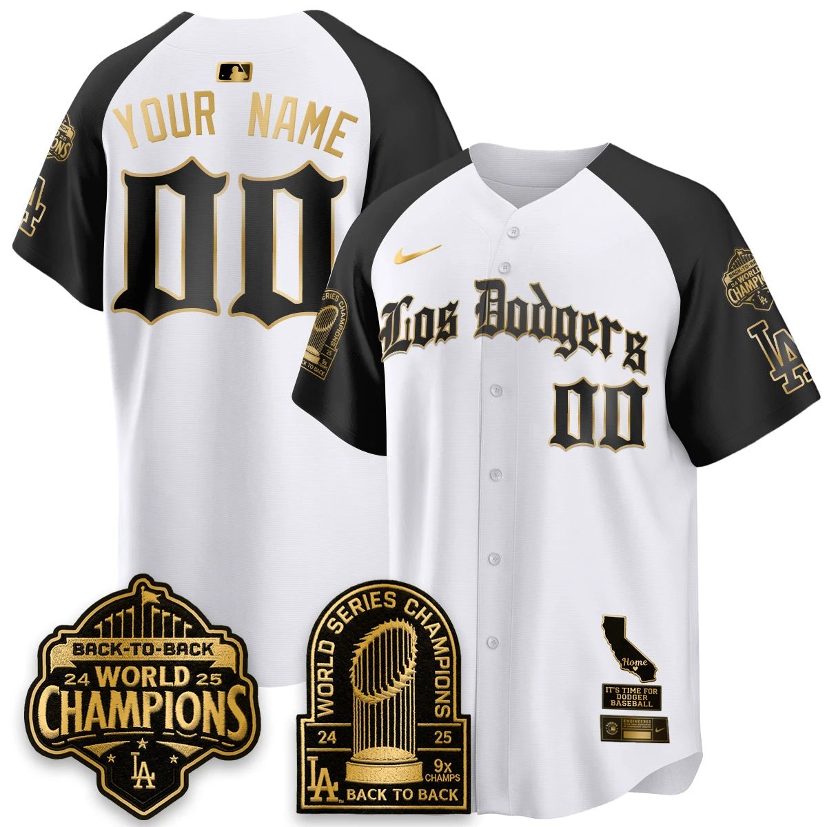 Los Angeles Dodgers World Series Champions Vapor Premier Limited Gothic Edition Custom Jersey - All Stitched by Los Angeles Dodgers