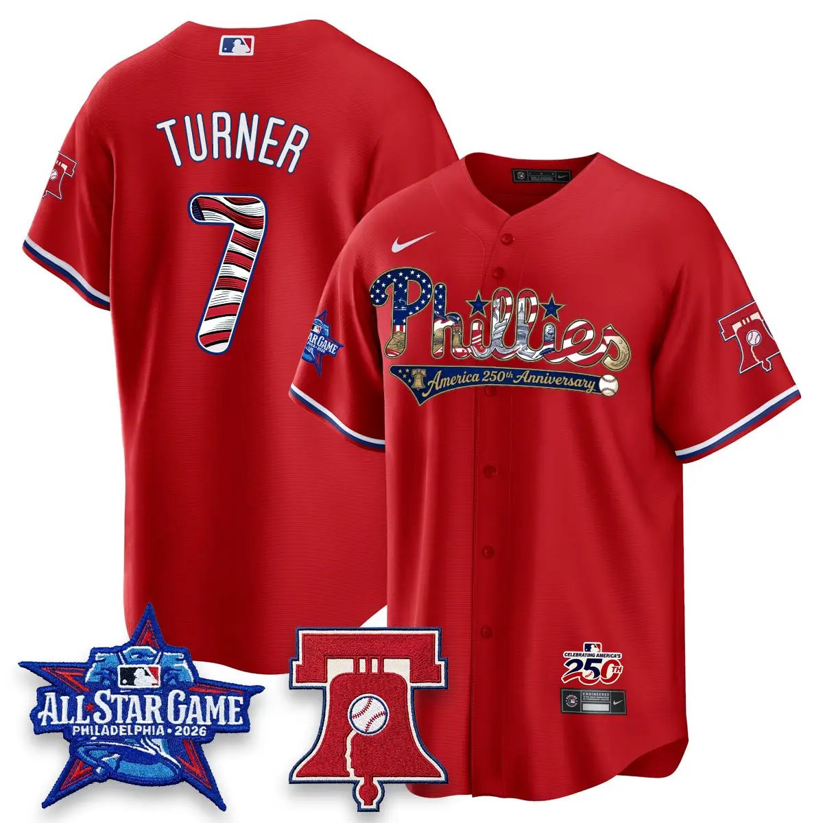 PHI 2026 USA 250 All Star Game Vapor Limited Jersey - Stitched by Philadelphia Phillies