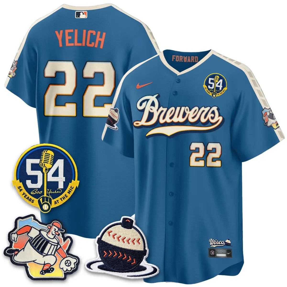 Milwaukee Brewers 2026 City Connect Bob Uecker Vapor Limited Jersey - All Stitched V1 by Milwaukee Brewers