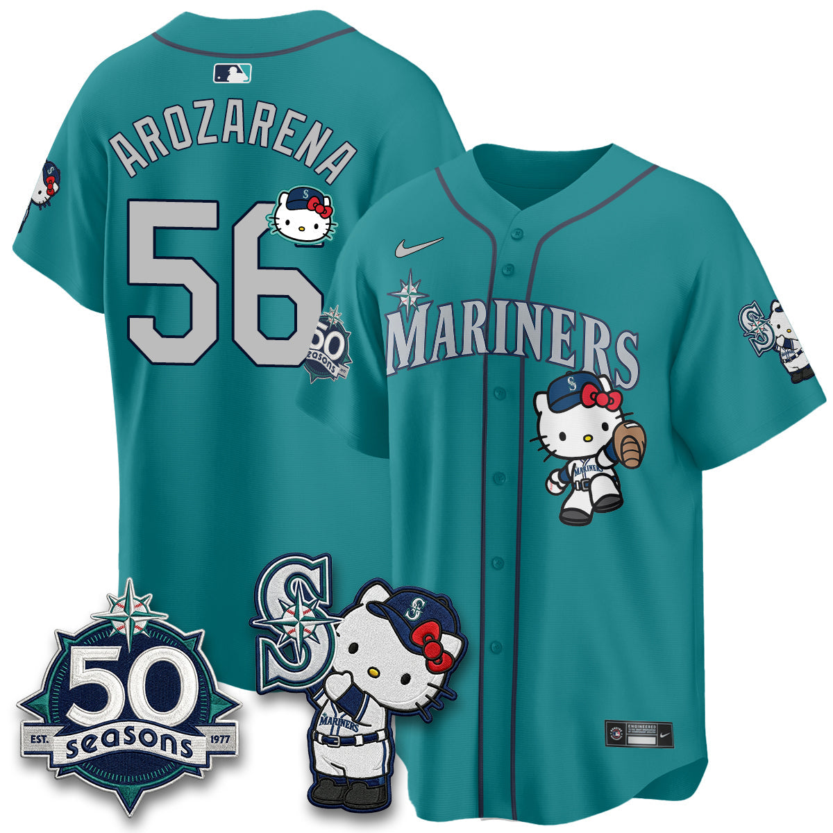 SEA x Meow KT Night Limited Jersey - All Stitched V2 by Seattle Mariners