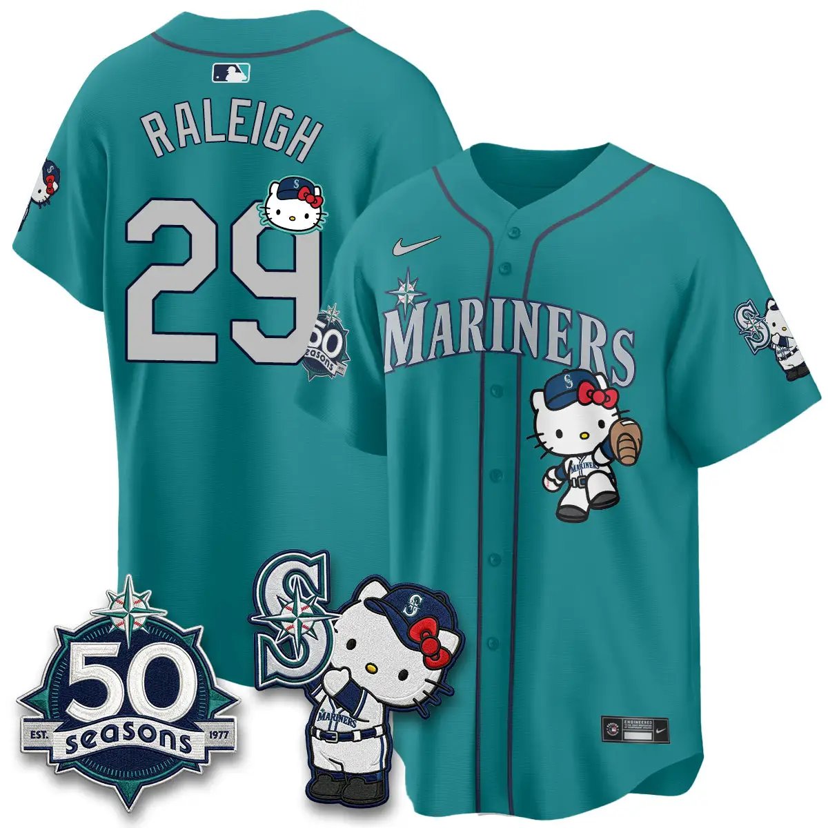 SEA x Meow KT Night Limited Jersey - All Stitched V2 by Seattle Mariners
