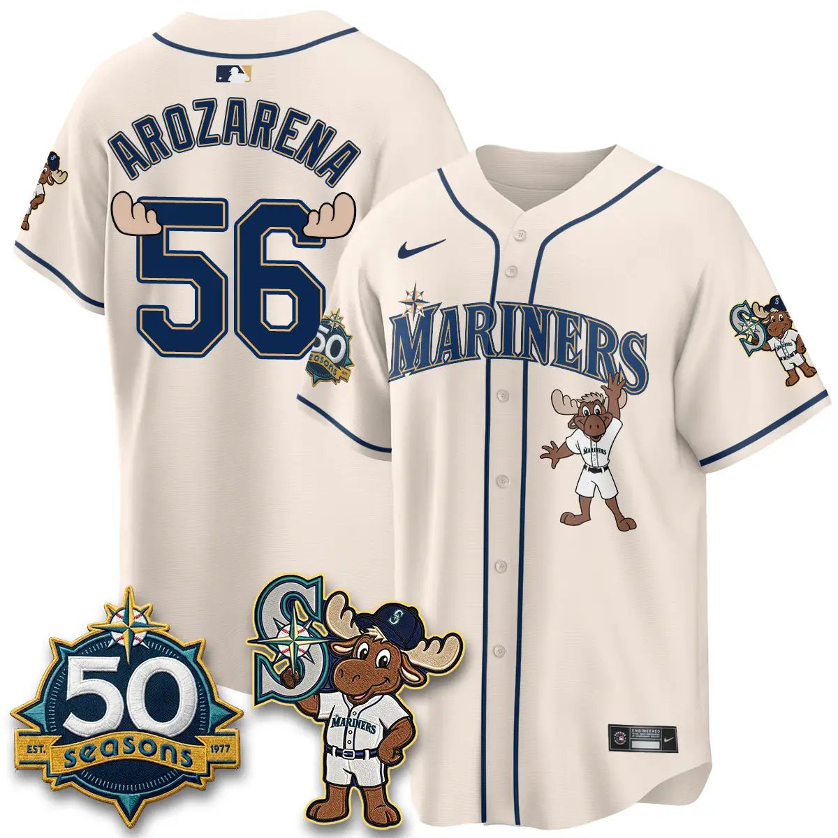 SEA Mascot Jersey - All Stitched by Seattle Mariners