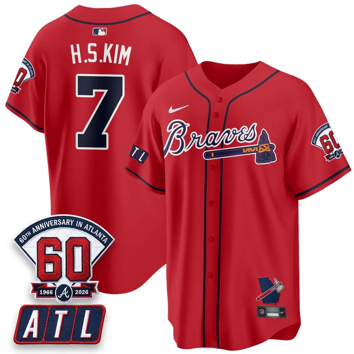 ATL 2026 60th Anniversary Vapor City Connect Limited Jersey - All Stitched by Atlanta Braves