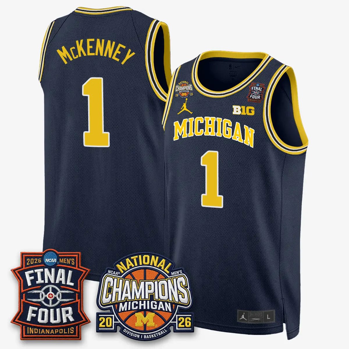Michigan Wolverines Basketball National Champions Big Text Limited Vapor Jersey - All Stitched by Michigan Wolverines