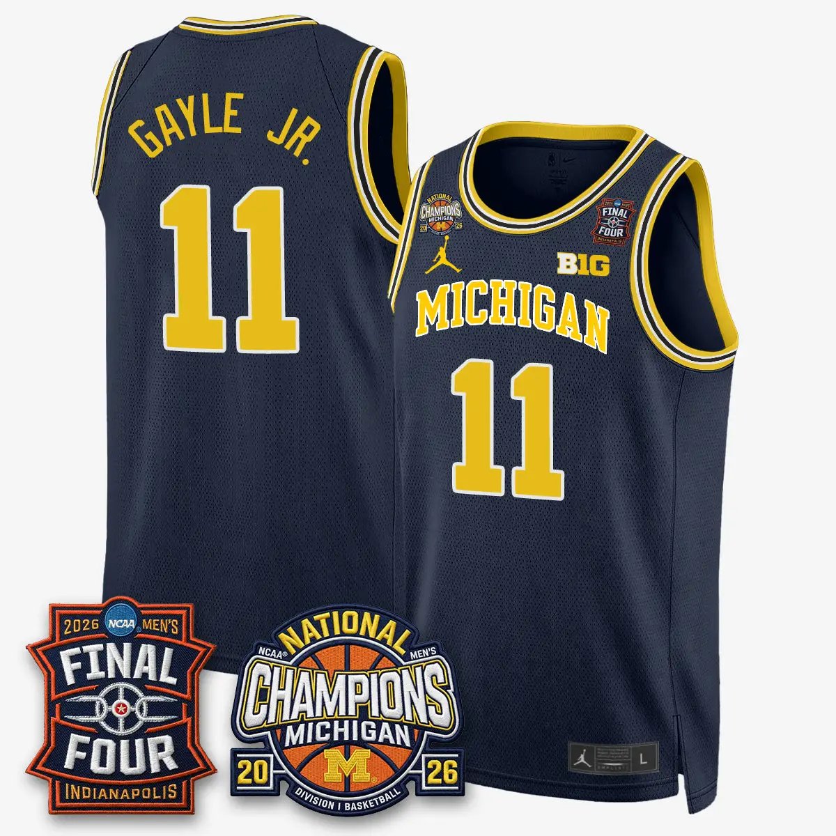 Michigan Wolverines Basketball National Champions Big Text Limited Vapor Jersey - All Stitched by Michigan Wolverines