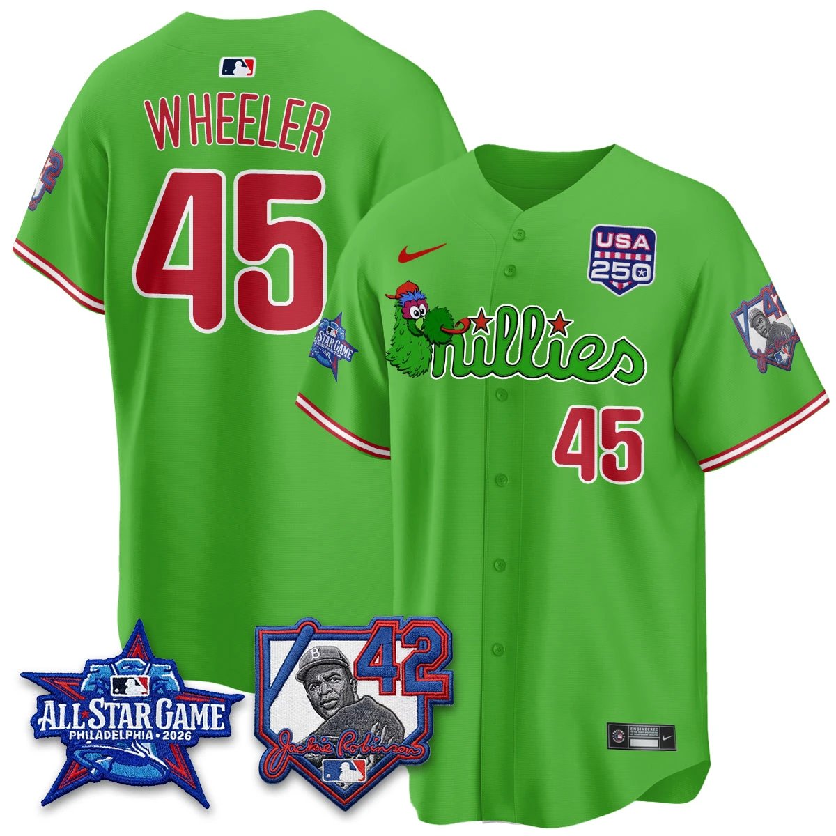 Philadelphia Phillies Phanatic 2026 New Era & 250th USA Vapor Limited Jersey - All Star Game - All Stitched by Philadelphia Phillies