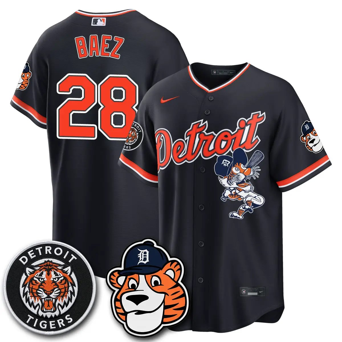 DET Paws Edition Vapor Limited Orange Jersey - Stitched by Detroit Tigers