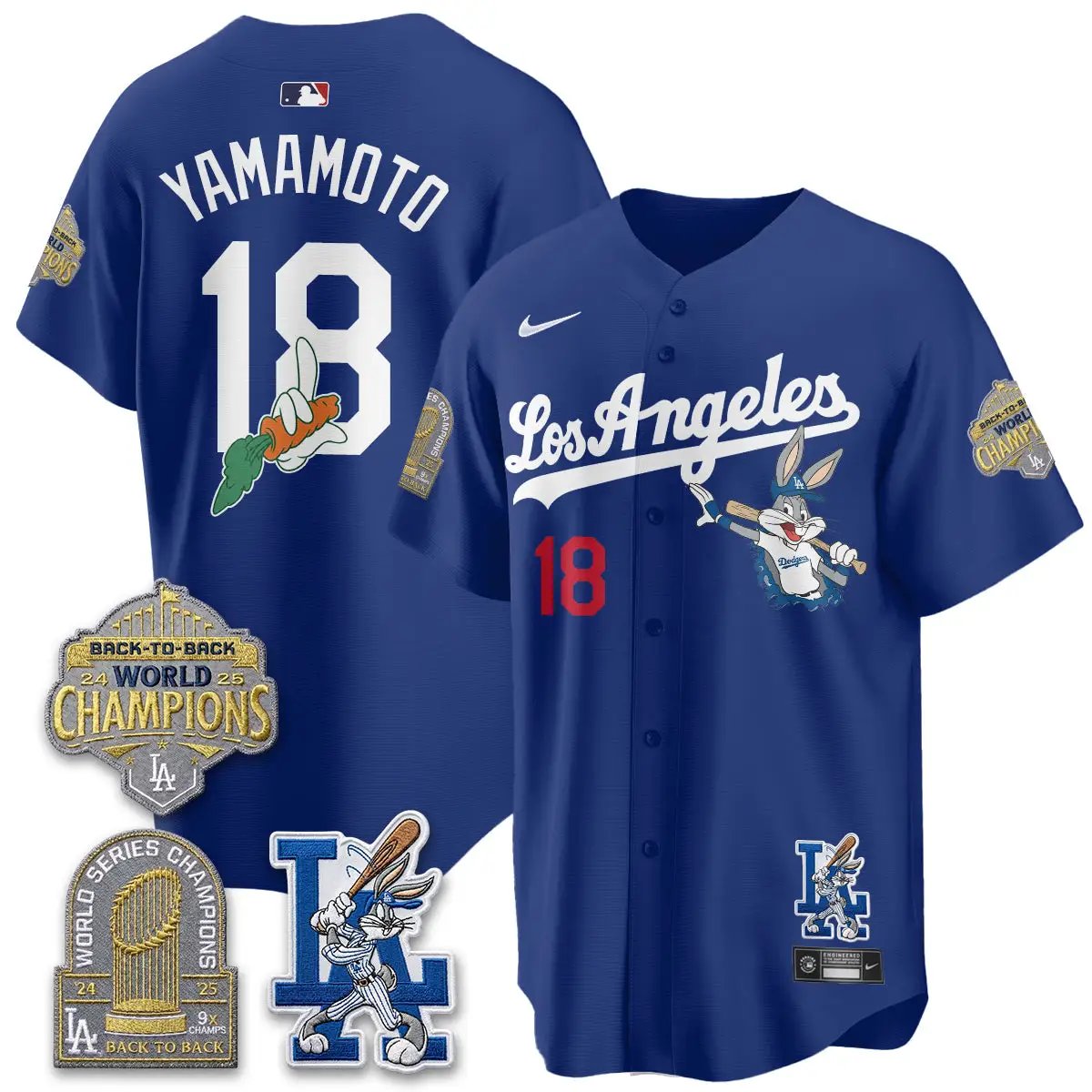 LAD Bunny Vapor Limited Jersey - All Stitched by Los Angeles Dodgers