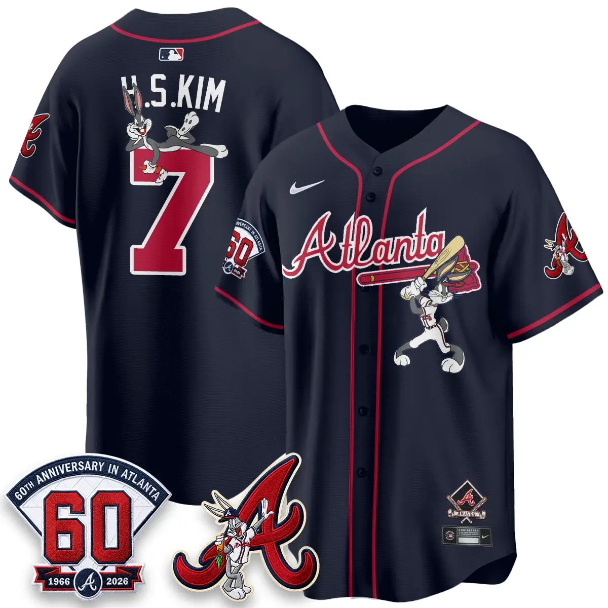 ATL x Bunny Vapor Premier Limited Jersey - Stitched by Atlanta Braves