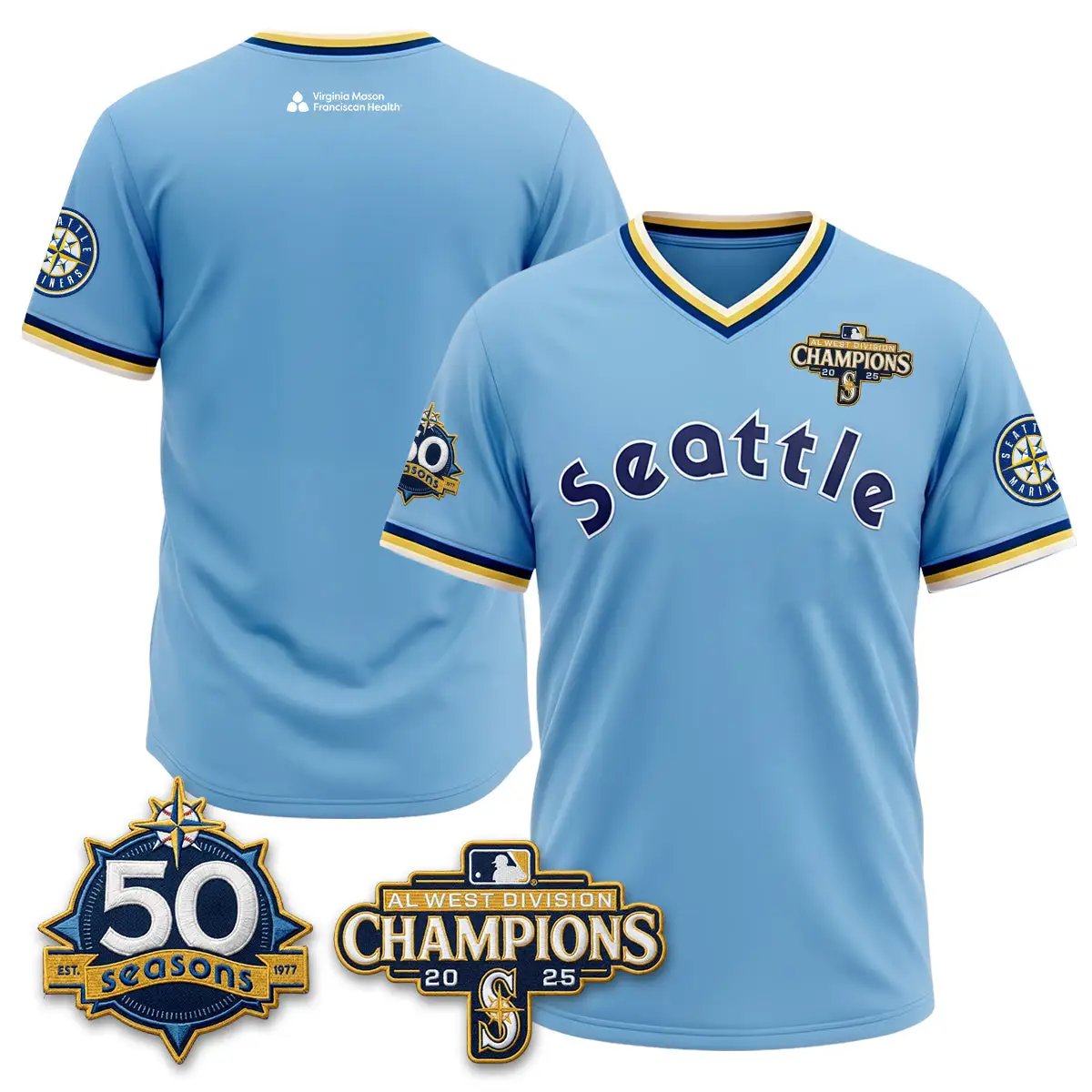 SEA 50th Anniversary Throwback Limited Jersey - All Stitched by Seattle Mariners