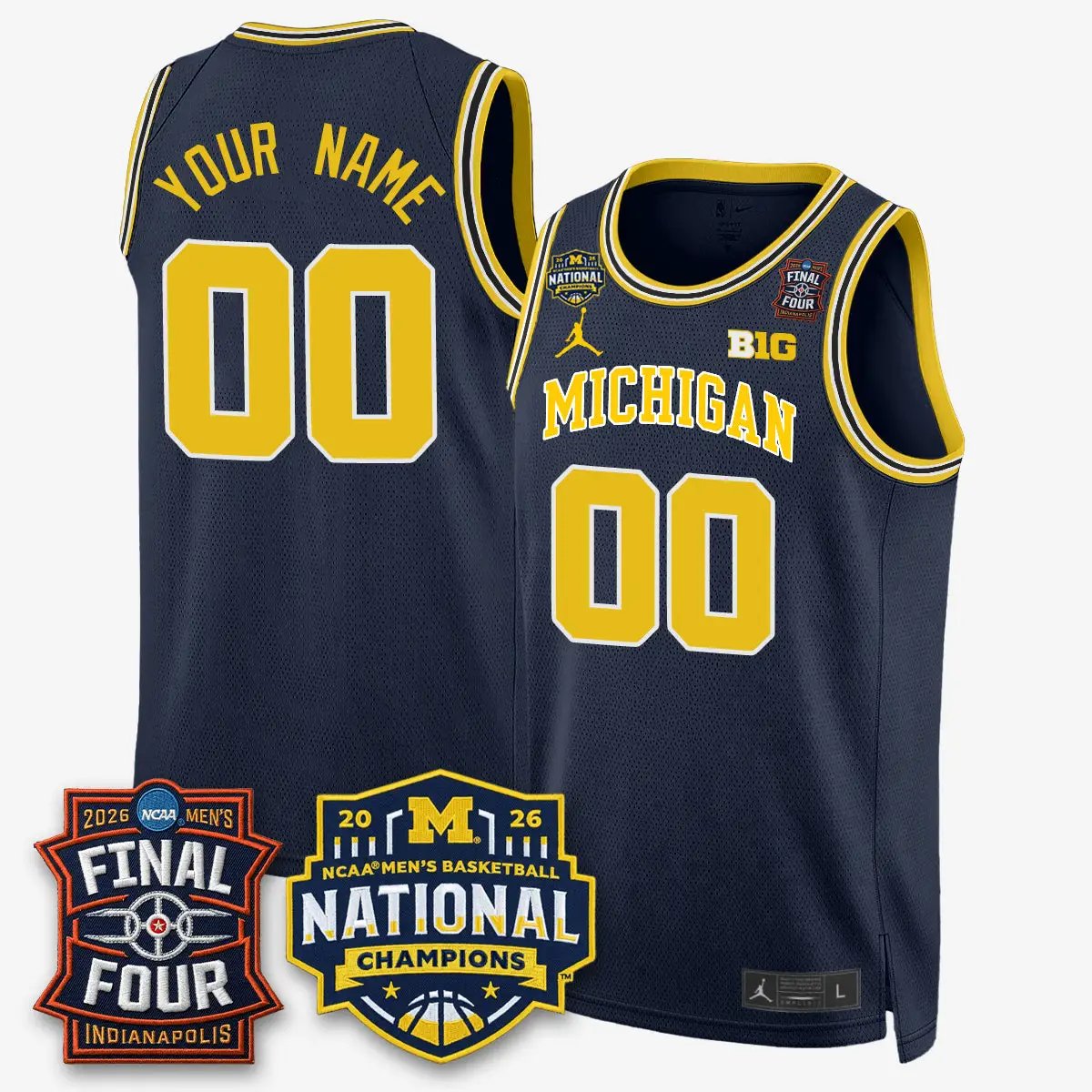Michigan Wolverines 2026 NCAA Basketball Champions Limited Custom Jersey - All Stitched by Michigan Wolverines
