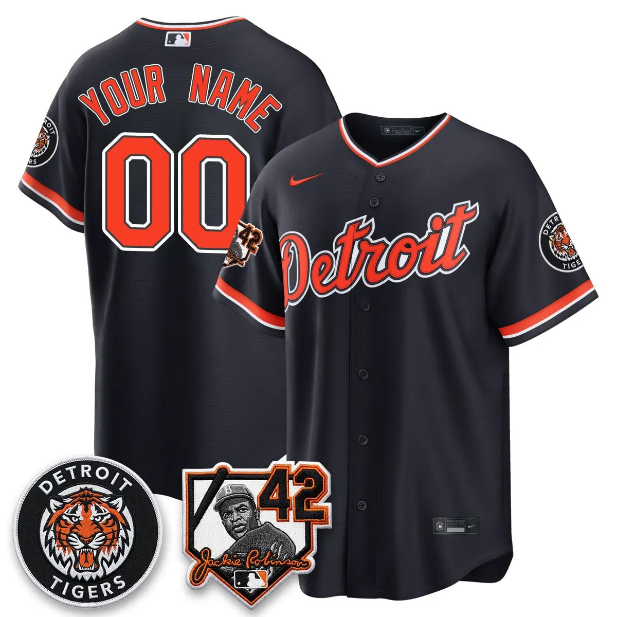 Detroit Tigers 2026 Jackie Robinson Day Vapor Limited Custom Jersey - All Stitched by Detroit Tigers