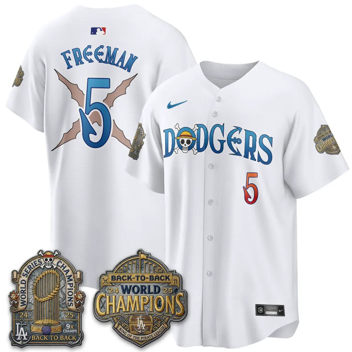LAD Japanese Cartoon Vapor Limited Jersey - Stitched by Los Angeles Dodgers