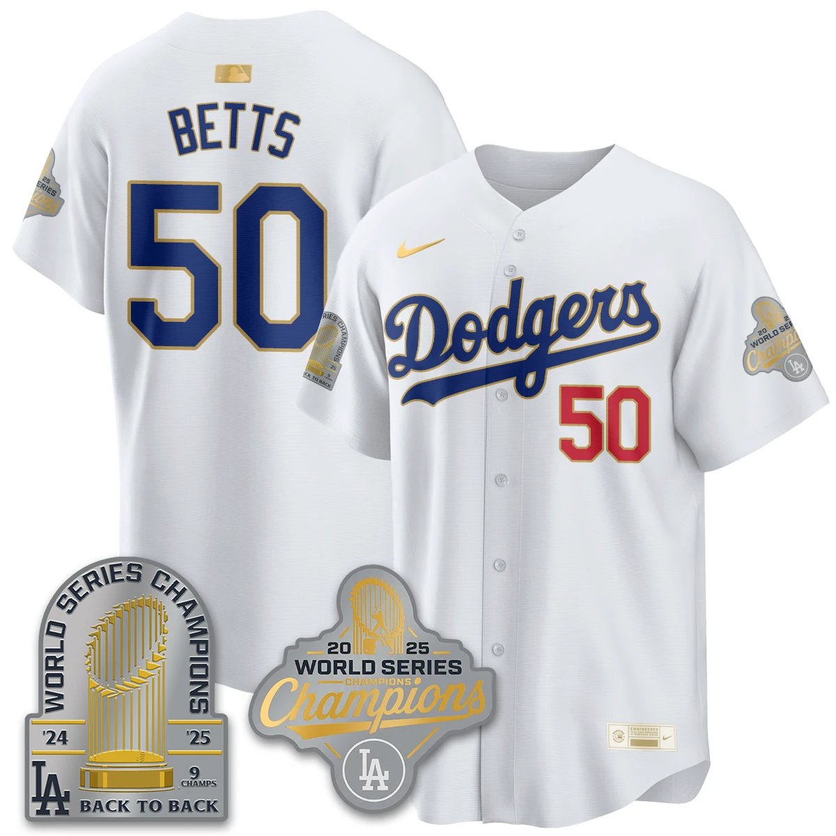 LAD Gold Collection Stadium Vapor Limited Jersey - 9x Champs - All Stitched by Los Angeles Dodgers