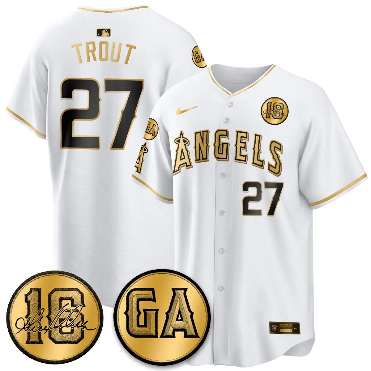 LAA Garret Anderson Tribute Patch Vapor Jersey - All Stitched V2 by Los Angeles Angels