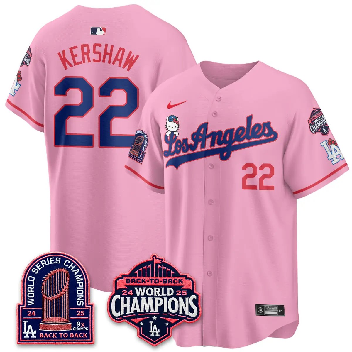 LAD x Hello Kitty Night 2026 Vapor Jersey - All Stitched - V2 by Los Angeles Dodgers