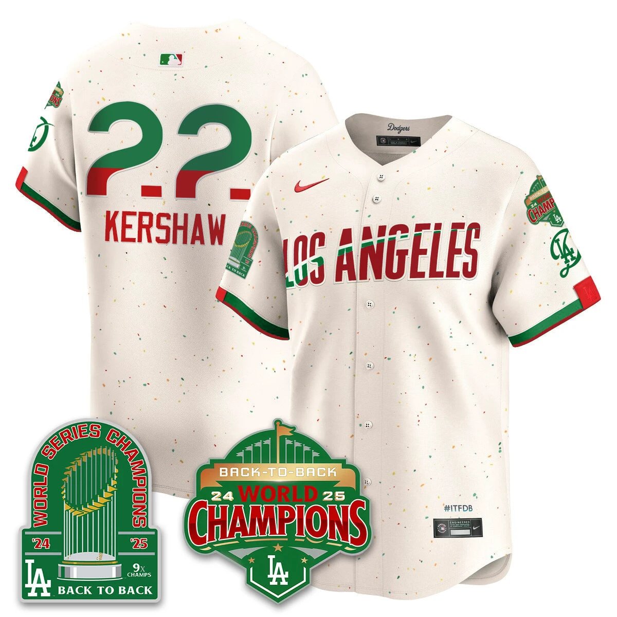 LAD Mexico Vapor Limited Jersey - 9x & B2B Champs - All Stitched by Los Angeles Dodgers
