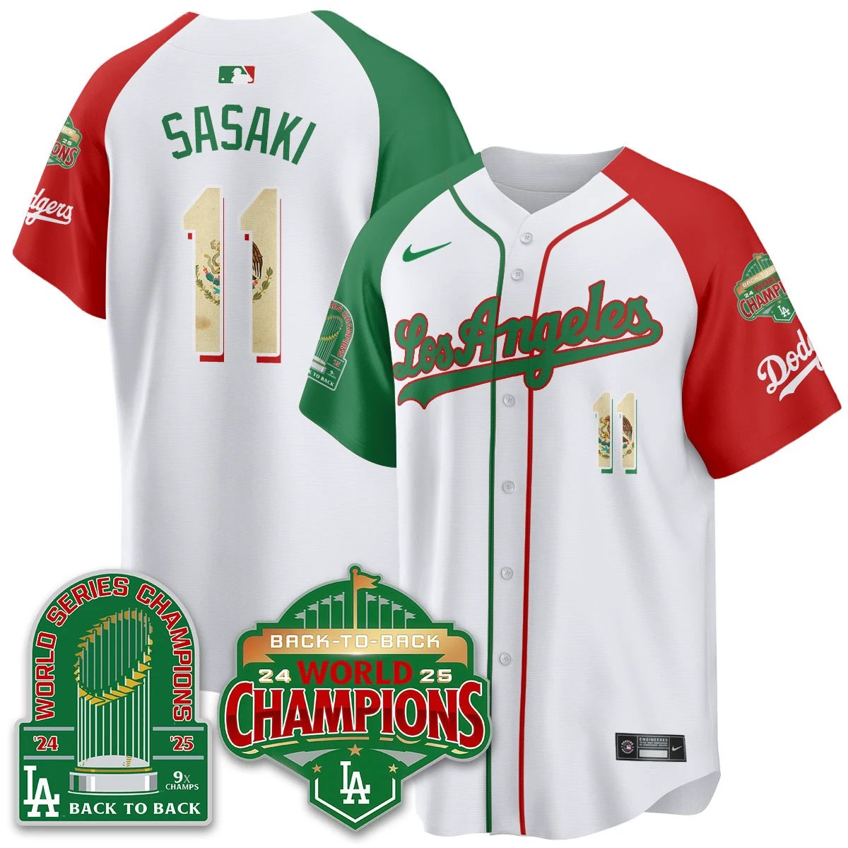 LAD Mexico Vapor Limited Jersey - 9x & B2B Champs - All Stitched by Los Angeles Dodgers