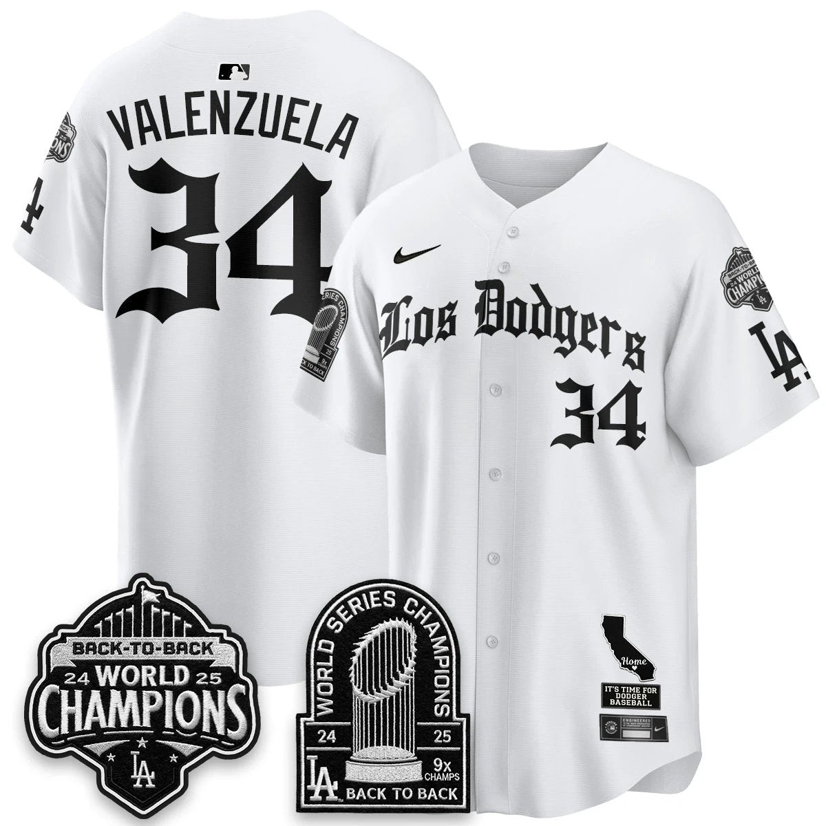 Los Angeles Dodgers World Series Champions Vapor Premier Limited Gothic Edition Jersey - All Stitched by Los Angeles Dodgers