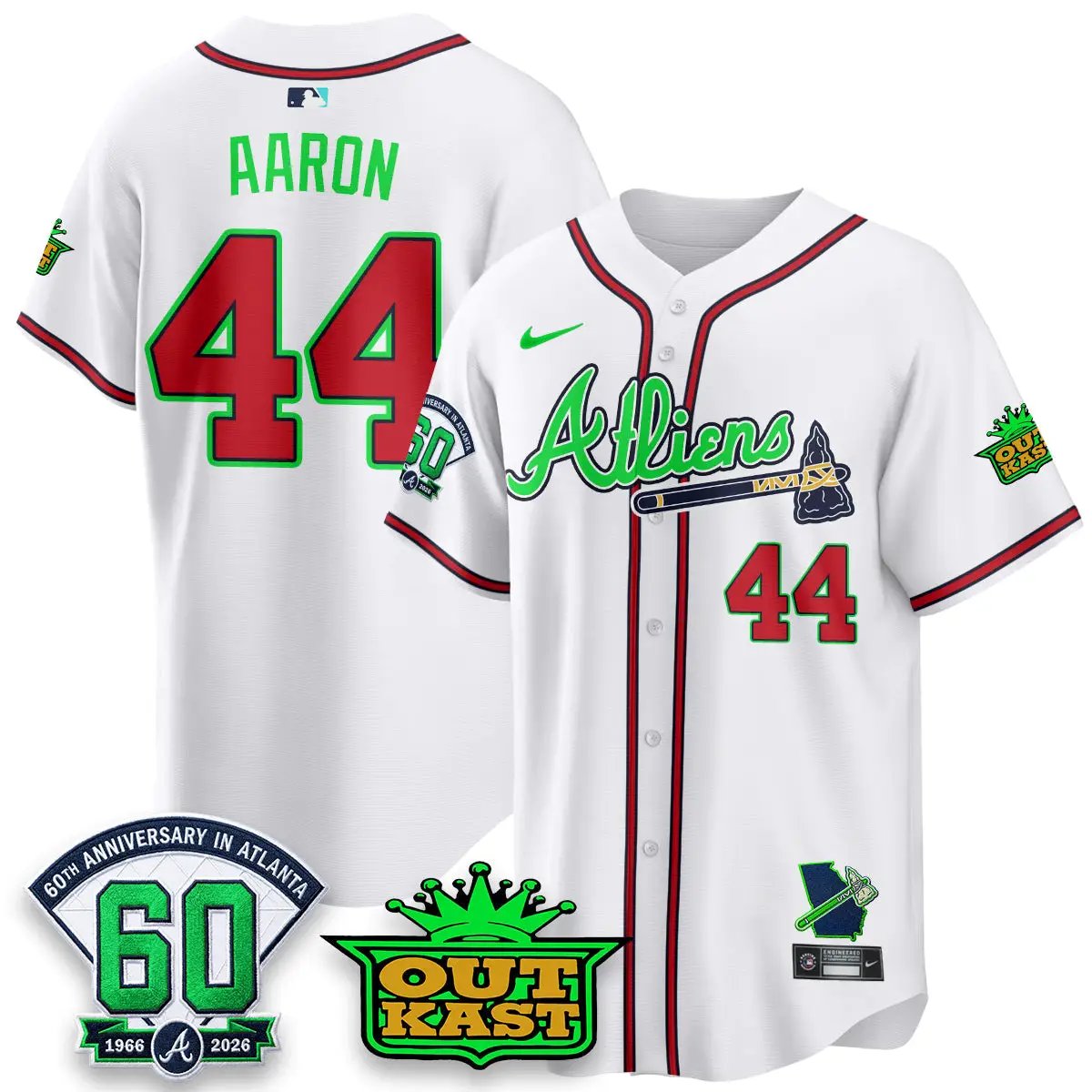 ATL x Atliens Cool Base Galaxy Version Jersey - Stitched (2) by Atlanta Braves