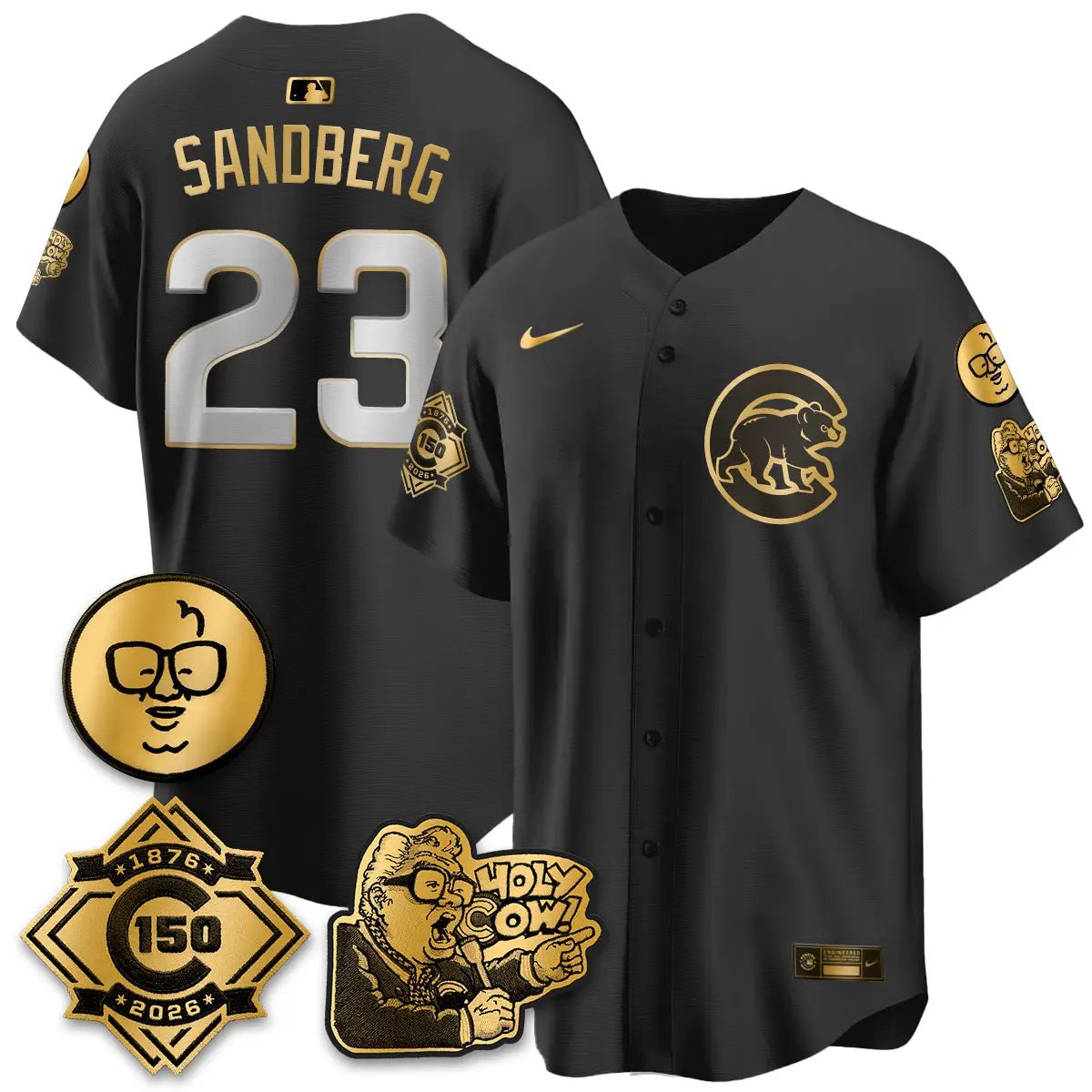 CHC 150th Anniversary Harry Caray Holy Cow Vapor Premier Limited Jersey - All Stitched V3 by Chicago Cubs