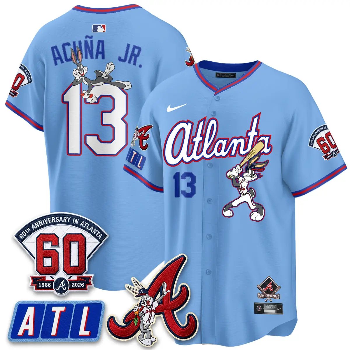 ATL x Bunny Vapor Premier Limited Jersey - Stitched by Atlanta Braves
