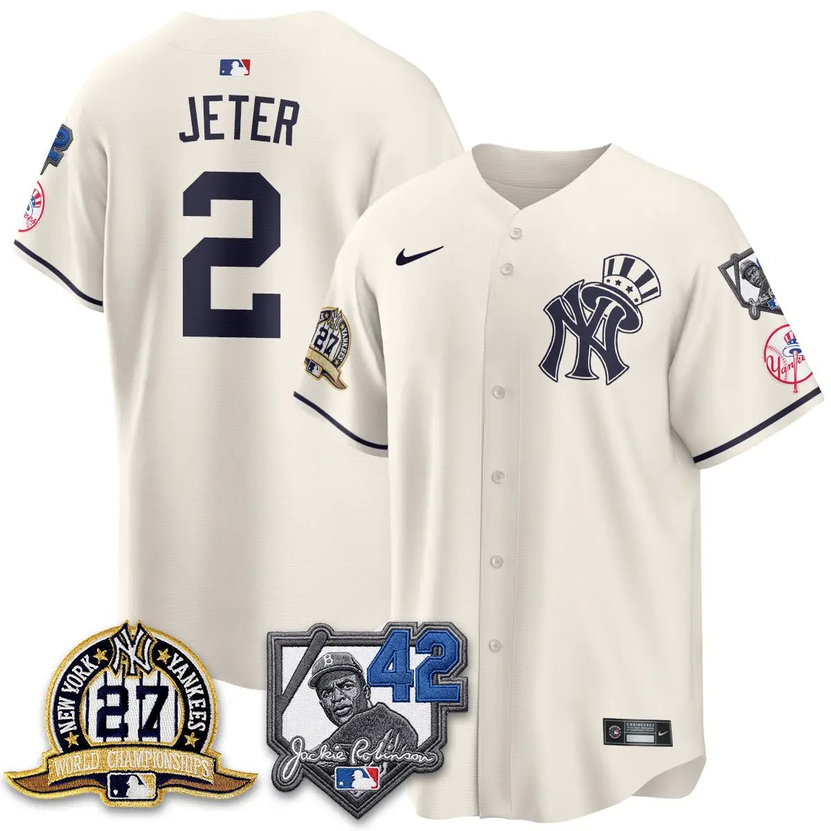 New York Yankees 2026 Jackie Robinson Day Vapor Limited Gold Edition Jersey - All Stitched - V2 by New York Yankees