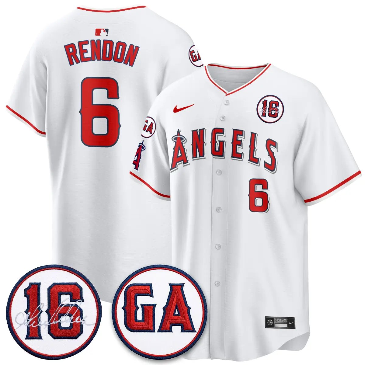 LAA Garret Anderson Tribute Patch Vapor Jersey - All Stitched V1 by Los Angeles Angels